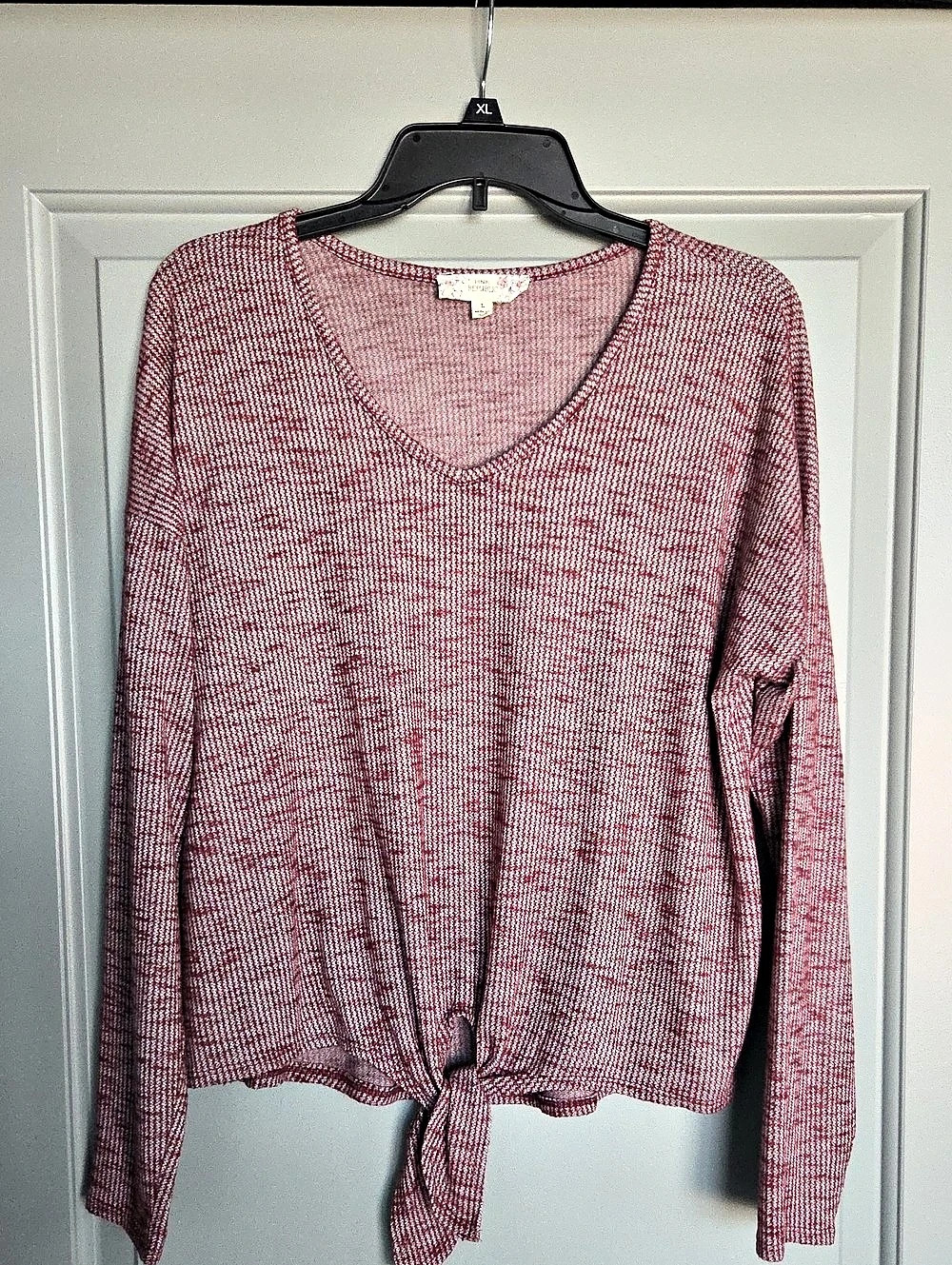 Pink Republic Pink Tie-Front Long Sleeve Top Size Large